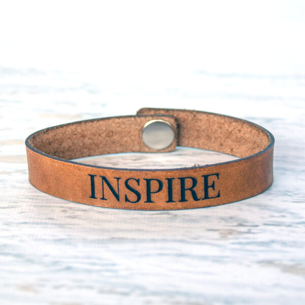 INSPIRE Skinny Leather Bracelet Java Brown