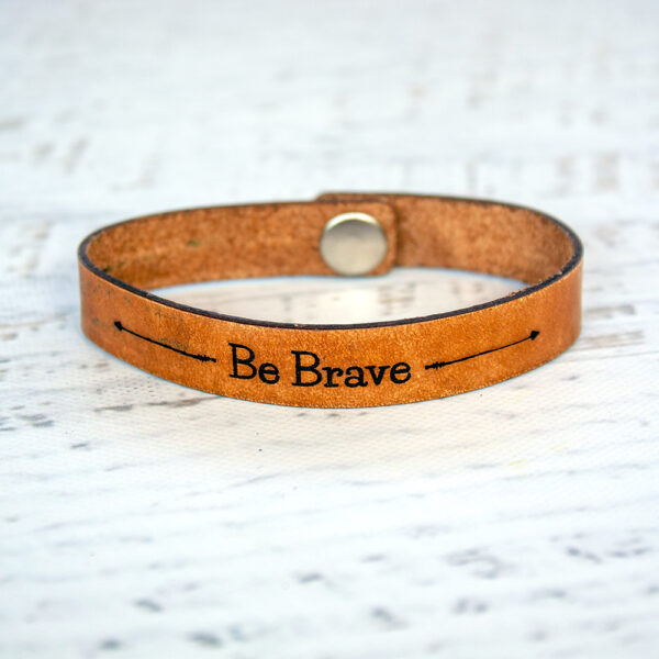 Be brave Skinny Leather Bracelet Timber Brown