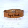 Expect Miracles Medium Leather Bracelet Java Brown