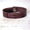 Life’s roughest storms prove the strength of our anchors Medium Leather Bracelet Dark Mahogany