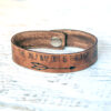 The only way out is through Medium Leather Bracelet Bison Brown