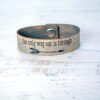 The only way out is through Medium Leather Bracelet Silver