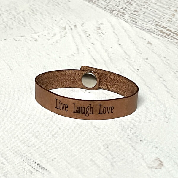 Live Laugh Love Skinny Leather Bracelet