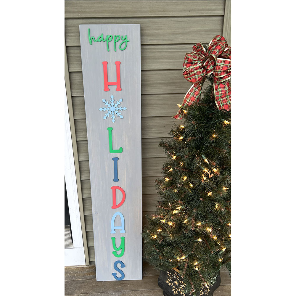 Happy Holidays Leaner Sign Gray Product Photo