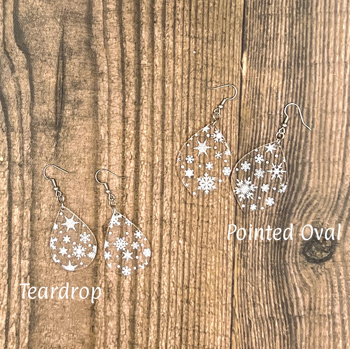 Snowflakes Clear Acrylic Earrings