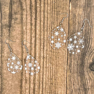 Snowflakes Clear Acrylic Earrings