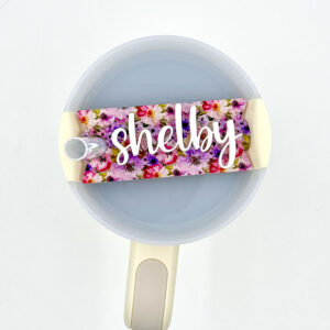 Name Tumbler Topper in Floral Acrylic