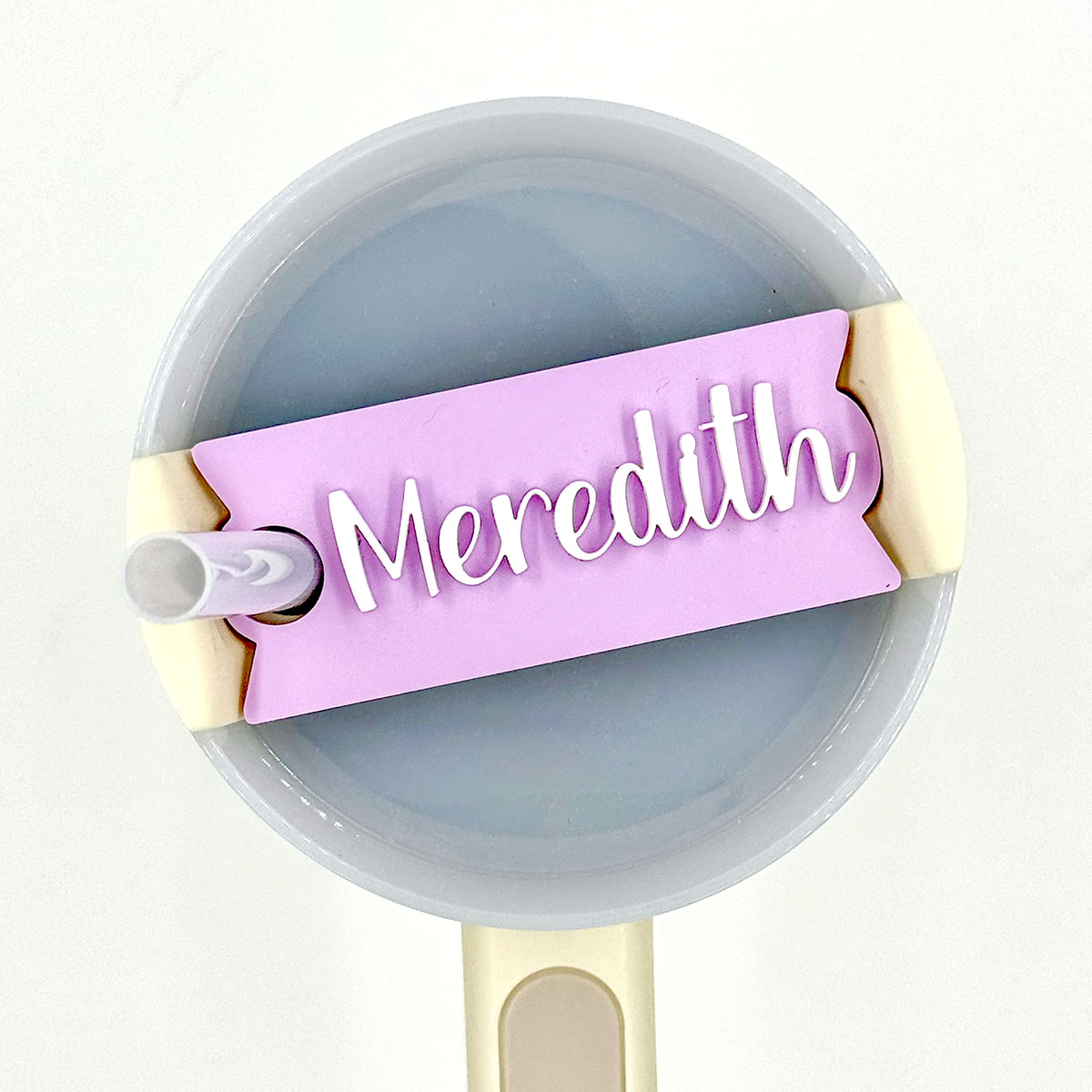 Name Tumbler Topper in Pastel Purple