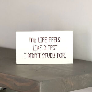 My life feels like a test I didn't study for.
