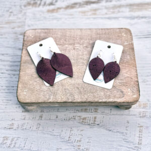 Cork Fabric Earrings Purple