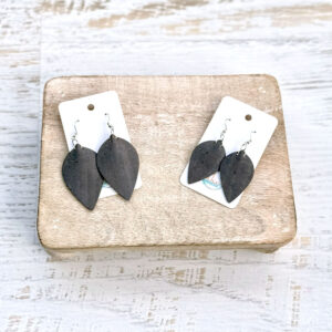 Cork Fabric Earrings Dark Charcoal