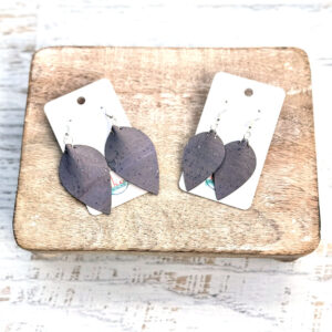 Cork Fabric Earrings in Dusty Lilac