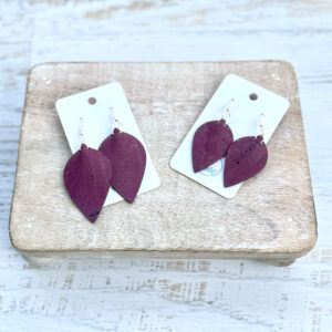 Cork Fabric Earrings in Sugar Plum