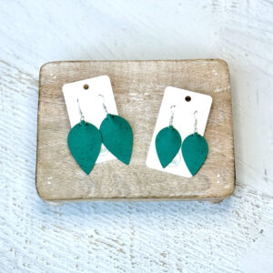 Cork Fabric Earrings in Teal