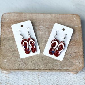 Patriotic Flip Flop Acrylic Earrings