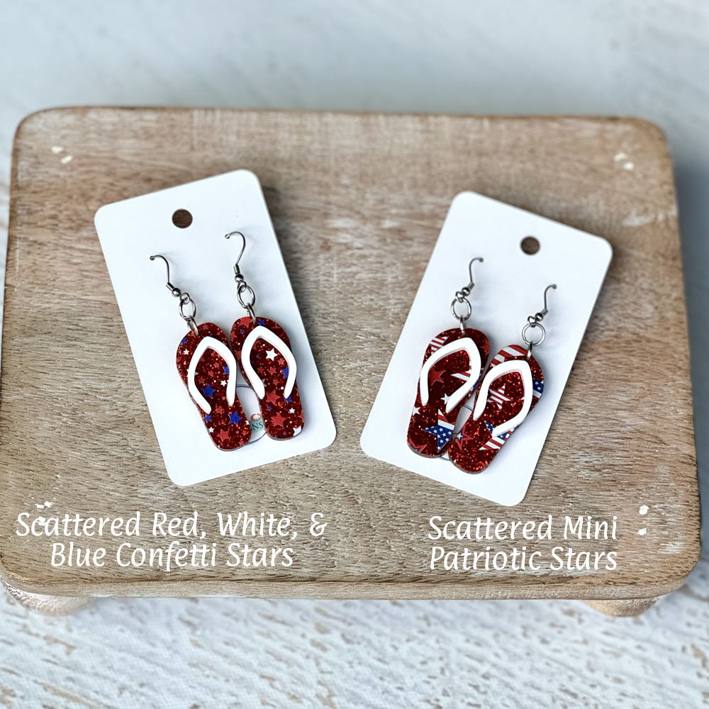 Patriotic Flip Flop Acrylic Earrings