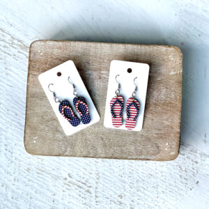 Patriotic Stars & Stripes Flip Flop Earrings