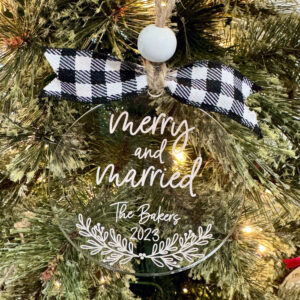 Merry & Married Acrylic Ornament