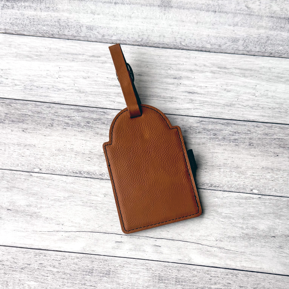 Leatherette Golf Tee Holder Tags, Brown