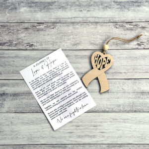 Storyteller Ornament Cancer Hope Ribbon